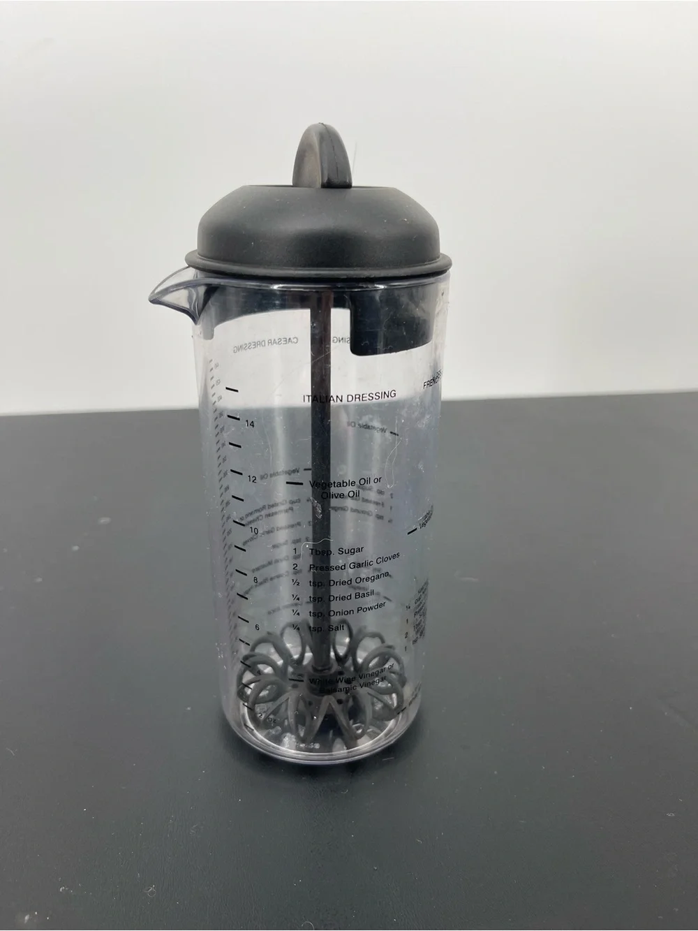 Pampered Chef Mixing Bottle with Built-In Whisk